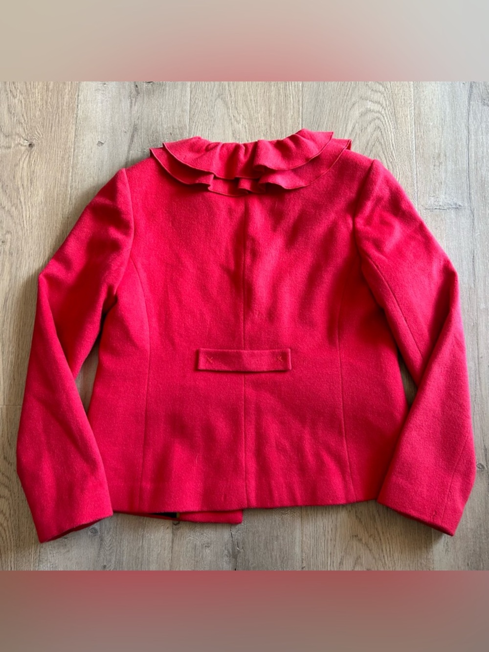Boden Red Ruffle Collar Jacket - Picture 5 of 6